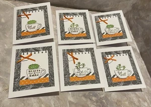 Everyday-Thanks A Latte- Juego de 6 tarjetas de notas hechas con kit de estampado - Imagen 1 de 9