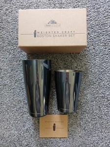 Boston Cocktail Shaker Black Cocktail Shaker Tins Weighted Bar Shaker Set New - Picture 1 of 18
