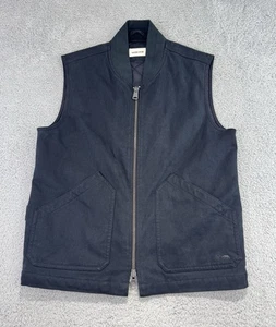 Huckberry Taylor Stitch Workhorse Waxed Chipped Canvas Vest Black Men 40 Medium - Picture 1 of 17