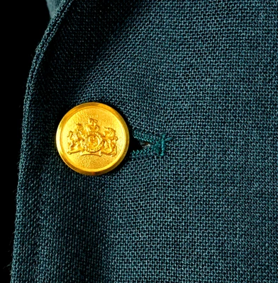 Blazer de Colección Stafford Worsted Lana Hopsack Chaqueta Verde Botón Dorado Masters 50 EE. UU. Foto 1 de 4