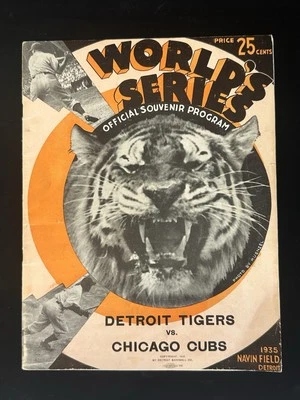 1935 Detroit Tigers World Series Program vs Chicago Cubs - EX  loose scoresheet - Image 1 of 4