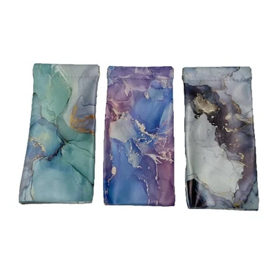 Estuche para gafas de sol de 3 piezas de cuero PU suave diseño de mármol tapa apretada Foto 1 de 2