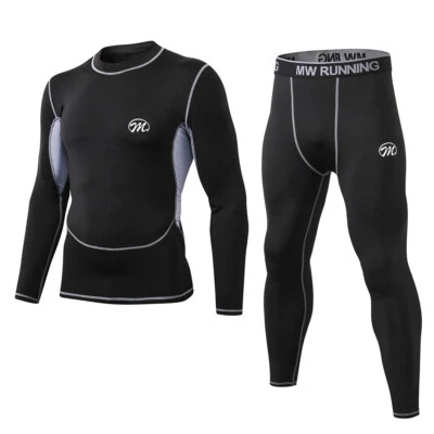 MEETYOO Herren Thermo Unterwäsche Set Unterhose Unterhemd Thermowäsche Winter Ski Warme