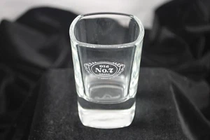 Jack Daniel's Oval Logo Old No.7 brand square shot glass embossed signature NICE - Picture 1 of 6