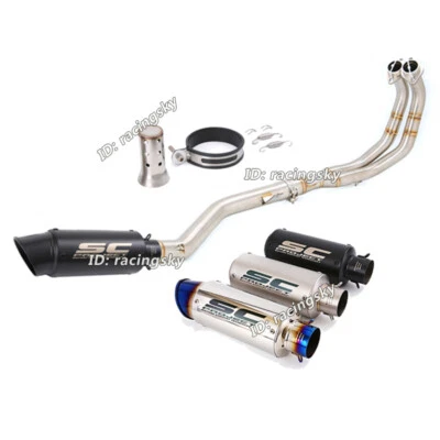 Sistema completo tubo silenciador de escape dianteiro para Honda CBR500R CB500X CB500F 2013-2024 - Imagem 1 de 4