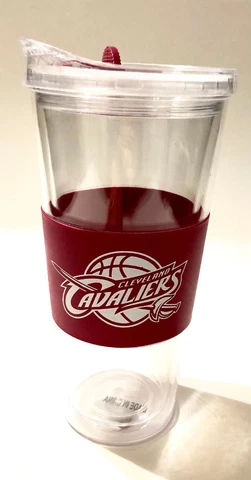 Cleveland Cavaliers Insulated 22 Ounce Large Slider Tumbler Travel Cup Mug - New Cover