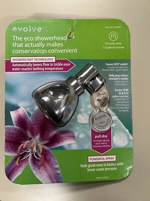 Cabezal de ducha Evolve ECO en cromo TECNOLOGÍA SHOWERSTART respetuoso con el medio ambiente Foto 1 de 2