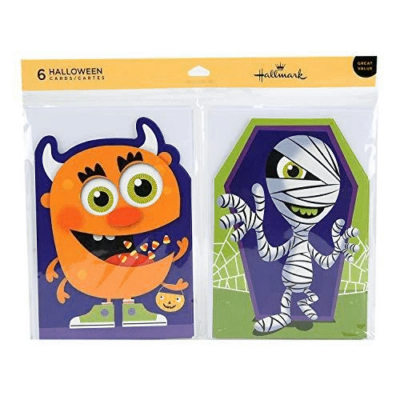 Halloween Cards Hallmark Mummy Monster New Free Ship 6 Cards w/ Envelopes  - Image 1 of 2