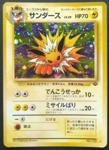 Jolteon Pokemon Karte Japanisch Spiel Nintendo Selten Nr. 135 Holo Dschungel Set Kostenloser Versand - Bild 1 von 10