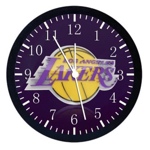 Los Angeles Lakers Black Frame Wall Clock W84 - Picture 1 of 1