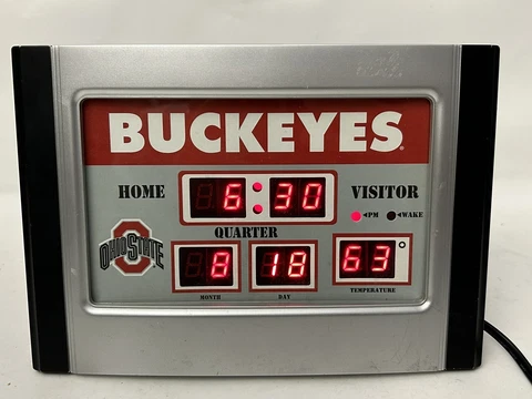 Ohio State Buckeyes NCAA Wall Clock Scoreboard Digital Time Date Temperature OSU Cover