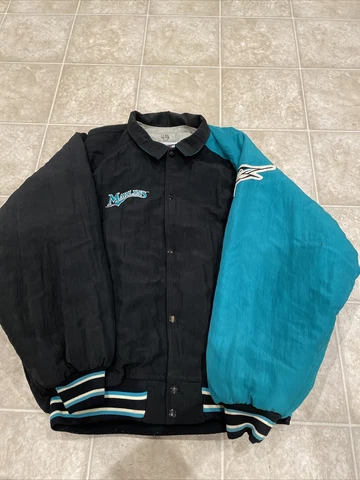 Awesome Vintage Starter Diamond Collection Jacket Team Issued XL MLB Marlins FL Cover