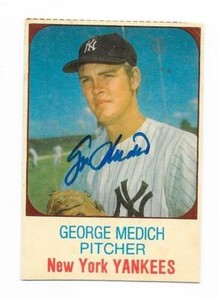 GEORGE MEDICH 1975 HOSTESS AUTOGRAPHED SIGNED # 78 YANKEES