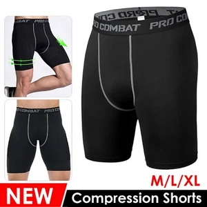 Men's Compression Shorts Sports Briefs Skin Tight Fit Gym Pant Running Pants - Picture 1 of 11