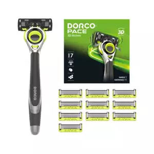 Rasoio da barba Dorco Pace 3D Motion 1 manico + set 11 cartucce - SPEDIZIONE GRATUITA - Foto 1 di 1