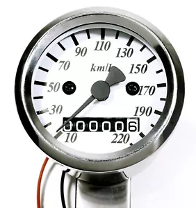 Mini Tacho 48mm Chrom 2:1 für Harley Suzuki Honda Yamaha Kawasaki Universal NEU - Bild 1 von 3