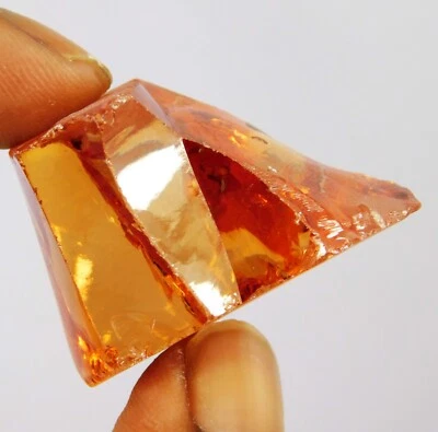 202.85 克拉大号天然柬埔寨橙色锆石未切割粗糙散装宝石 — 第 1/4 张图片