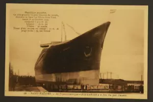 Saint Nazaire Transatlantic Normandy Afloat From Front Postcard RPPC Ocean Liner - Picture 1 of 2