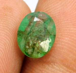 1,65 ct unbehandelter kolumbianischer grüner Smaragd natürlicher zertifizierter ovaler loser Edelstein - Bild 1 von 9