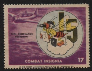 Estampilla del 15o escuadrón de observación de la insignia de combate de Disney - Imagen 1 de 1