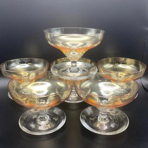 Juego de colección corto iridiscente de champán Sherbert con base ahuecada rosa melocotón -6 - Imagen 1 de 6