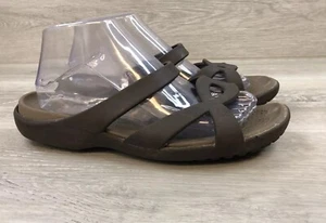 Crocs Meleen Twist 202497-196 Women's 10 Brown Rubber Slip-On Wedge Slide Sandal - Picture 1 of 7
