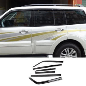 For Mitsubishi Pajero Montero 06-19 Black Window Visors Sun Rain Guard Deflector - Picture 1 of 12