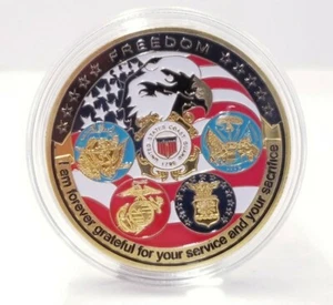 Freedom Coin Great Seal Of The U.S 5 Branches Of Service Challenge Coin - Picture 1 of 4
