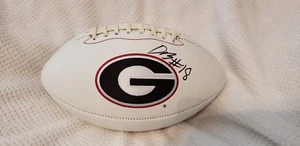 DEANDRE BAKER GEORGIA BULLDOGS LOGOTIPO FIRMADO FÚTBOL CON CERTIFICADO DE AUTENTICIDAD - Imagen 1 de 4