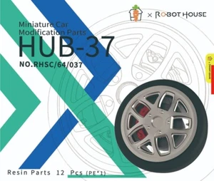 RHSC640037 1/64 WHEELS TIRES SET & BRAKE Miniature Model Car Tuning Scene - Picture 1 of 2