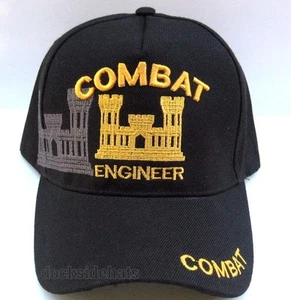 U.S. COMBAT ENGINEER VETERAN Cap/Hat New Black Military Free Shipping - Picture 1 of 3
