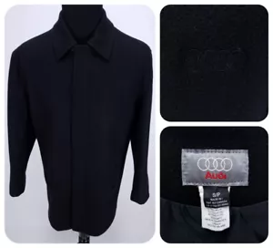Audi Genuine Luxury Wool Coat Size Small Zip Up Embroidered Logo Made in Canada - Picture 1 of 12