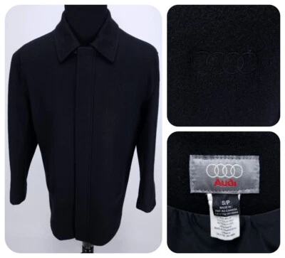 Abrigo de lana de lujo genuino Audi talla pequeña cremallera logotipo bordado hecho en Canadá Foto 1 de 4