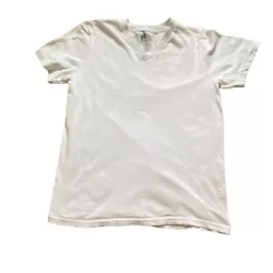 Jockey Mens V-Neck Short Sleeve T-Shirt-White-Size M-GUC - Picture 1 of 4