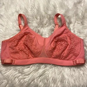 Comfort Choice 44D Bra Pink Wireless Unlined Unpadded Back Closure - Picture 1 of 6