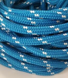 Double Braid Rope Line 5/8" X 112' Blue / White 100% NYLON - MADE IN USA
