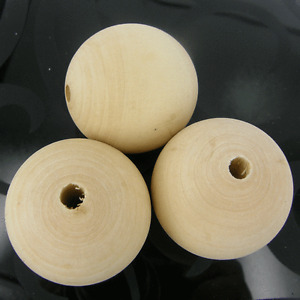 Wooden Balls ,Natural Round Untreated Plain Bead With Hole 25 30 35 40 50 60mm