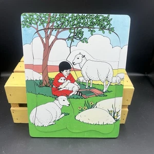 Rompecabezas de madera vintage religioso para niños LifeWay David y las ovejas 1 Samuel - Imagen 1 de 9