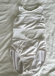 Balera Size LC 11-13 Year girls White Leotard dance gymnastics - Picture 1 of 3