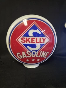 Vintage Original Skelly Benzin Milchglas Zapfsäule Globus - Bild 1 von 12