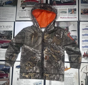 Carhartt Jacke Jungen 3T Green Camo Realtree Hooded Full Zip Orange gefüttert Kinder - Bild 1 von 13