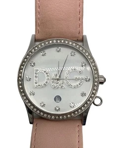 DOLCE & GABBANA Time DW0009 Ladies Watch Quartz Analog Round Rhinestones Leather - Picture 1 of 6