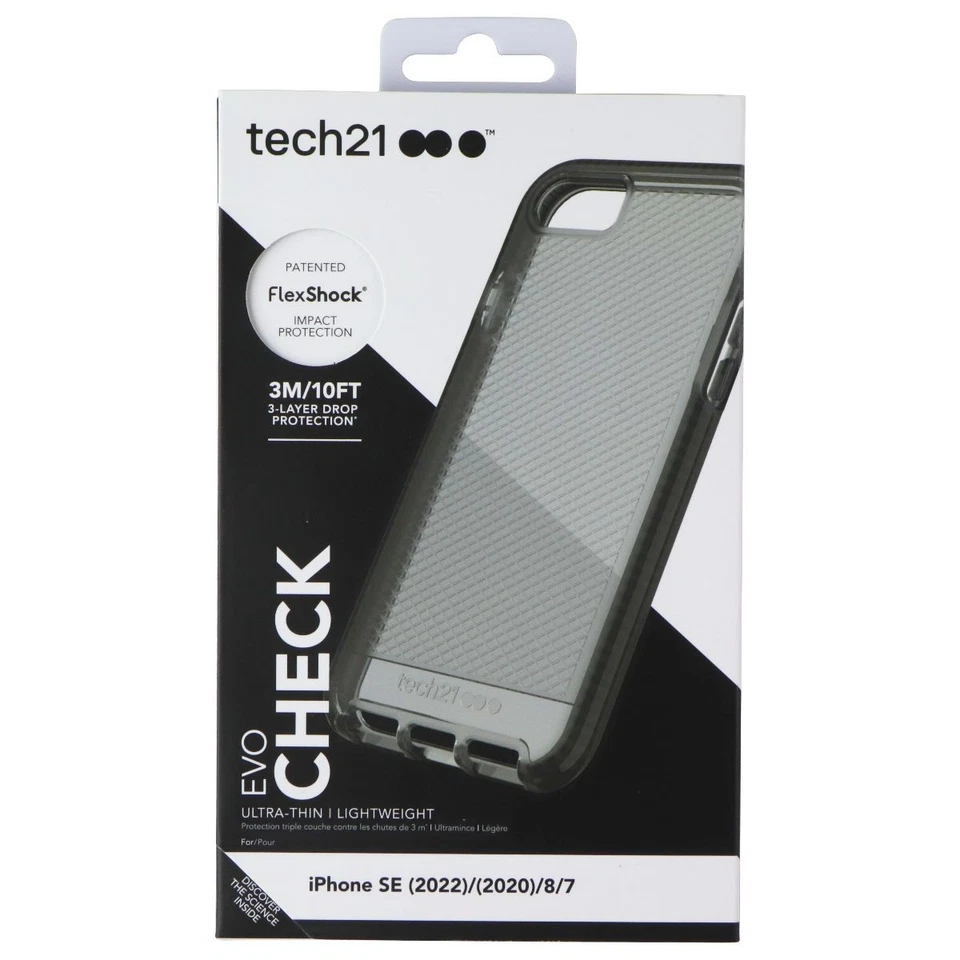 tech21 EVO Check Series Flexible Case Cover iPhone 8 / 7 - Smokey Tint