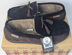 New MukLuks House Slippers Dark Mahogany Size 12 Men's with Tag Faux Fur-Lined - Picture 1 of 11