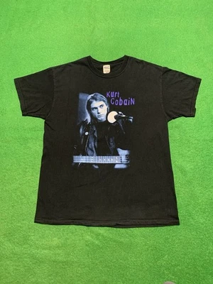 Vintage Kurt Cobain Shirt XL 90s Grunge Rock Nirvana End Of Music Notebook Rare - Image 1 of 4