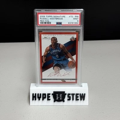 Russell Westbrook 2008 Topps Signature Facsimile Auto Red Foil #TSRW PSA 9 Mint - Image 1 of 2