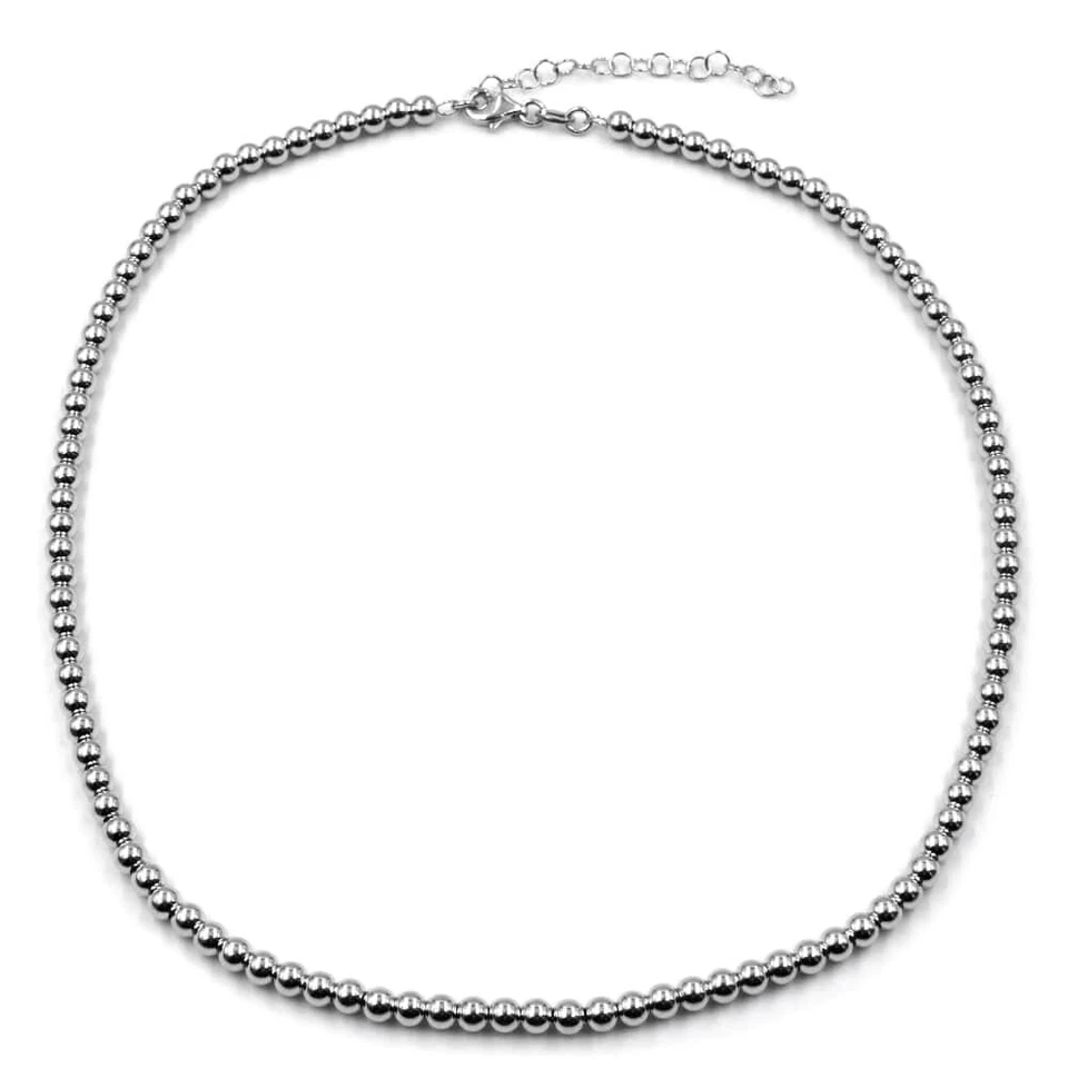 Collana Sfere Argento 925 Lunghezza 50 cm  - Immagine 1 di 3