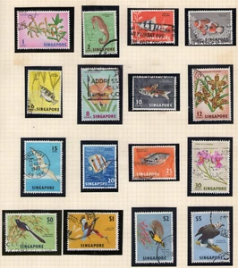 SINGAPORE SG 61-77 1962 BIRDS, FISHES & FLOWERS SET USED - Picture 1 of 1