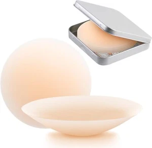 Nipple Covers for Women, 2 Pairs Reusable Silicone Nipple Pasties Sticky Bra, Ca - Picture 1 of 8