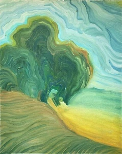 Pintura original al óleo sobre lienzo FIRMADA impresionismo lineal obras de arte 15 x 19 - Imagen 1 de 8